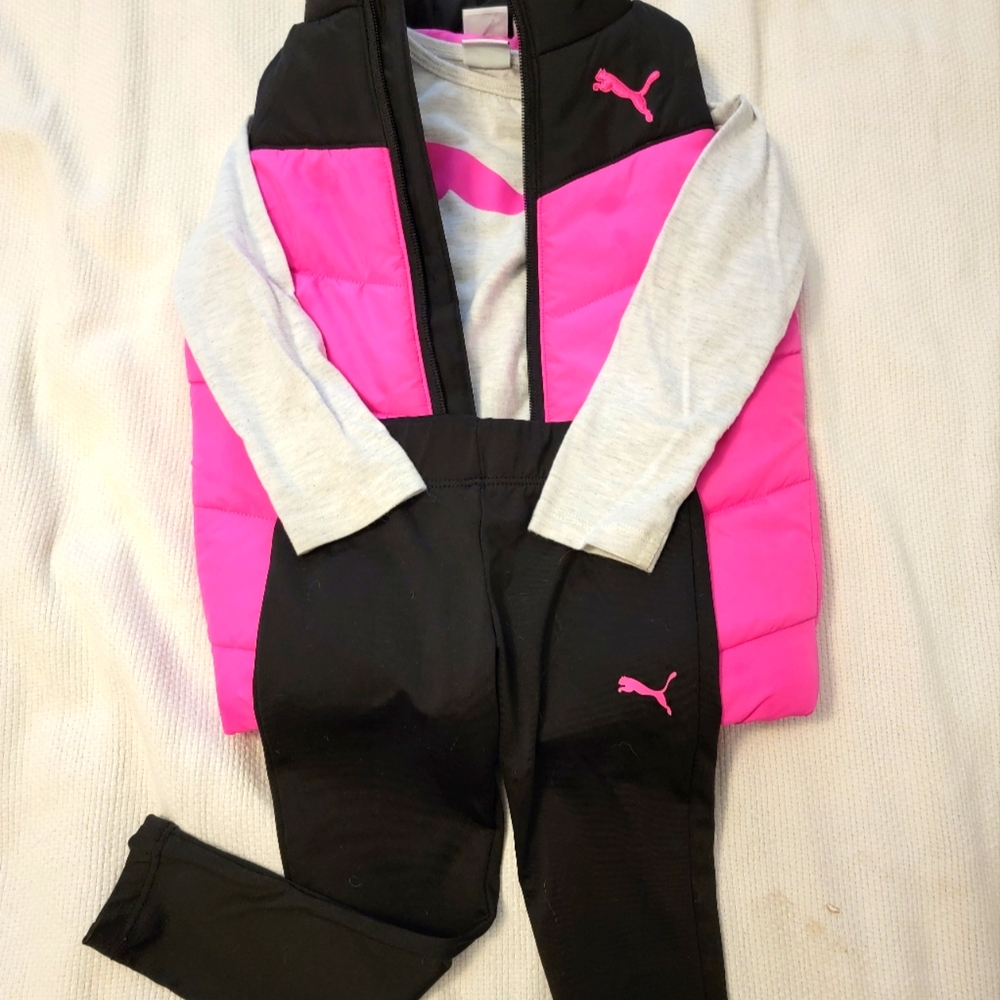 Girls Puma Vest Outfit